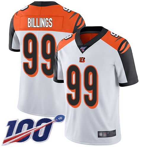 Cincinnati Bengals Limited White Men Andrew Billings Road Jersey NFL Footballl #99 100th Season Vapor Untouchable